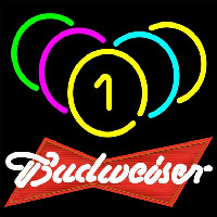 Budweiser Red Billiards Rack Pool Beer Sign Neonkyltti