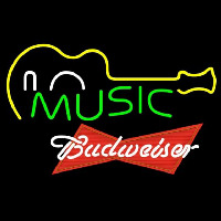 Budweiser Red Music Guitar Beer Sign Neonkyltti