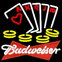 Budweiser Red Poker Ace Series Beer Sign Neonkyltti