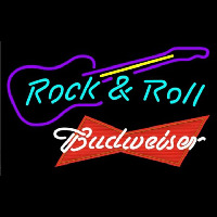 Budweiser Red Rock N Roll Guitar Beer Sign Neonkyltti