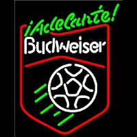 Budweiser Soccer Adelante Beer Sign Neonkyltti