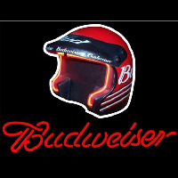 Budweiser Vintage Hascar Helmet Beer Sign Neonkyltti