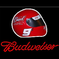 Budweiser Vintage Hascar Helmet4 Beer Sign Neonkyltti