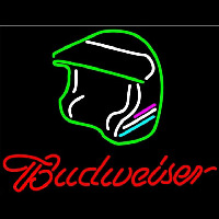 Budweiser Vintage Hascar Helmet8 Beer Sign Neonkyltti