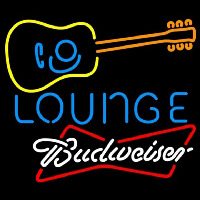 Budweiser White Guitar Lounge Beer Sign Neonkyltti