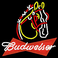 Budweiser White Logo Horse Beer Sign Neonkyltti