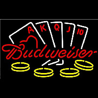 Budweiser With Poker Beer Sign Neonkyltti