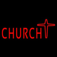 Church With Cross Logo Neonkyltti