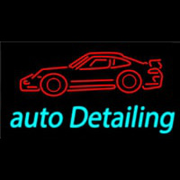 Cursive Auto Detailing With Car Logo Neonkyltti