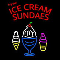 Double Stroke Ice Cream Sundaes Neonkyltti