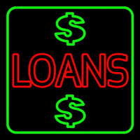 Double Stroke Loans With Dollar Logo With Green Border Neonkyltti