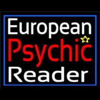 European Psychic Reader With Blue Border Neonkyltti