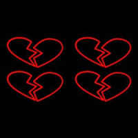 Four Broken Heart Neonkyltti