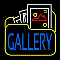 Gallery Icon With Blue Gallery Neonkyltti