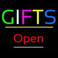 Gifts Open Yellow Line Neonkyltti