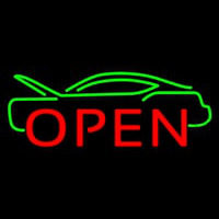 Green Car Open Neonkyltti