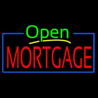 Green Open Mortgage Blue Border Neonkyltti