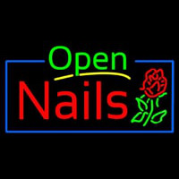 Green Open Nails Flower Logo Neonkyltti