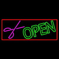 Green Open With Scissor Neonkyltti