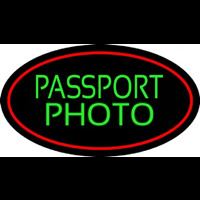 Green Passport Photo Red Oval Neonkyltti