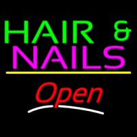 Hair And Nails Open Yellow Line Neonkyltti