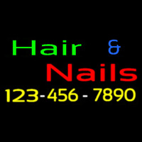 Hair And Nails With Number Neonkyltti