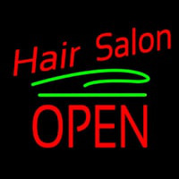 Hair Salon Block Open Green Line Neonkyltti