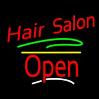 Hair Salon Open Yellow Line Neonkyltti