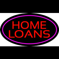 Home Loans Oval Pink Neonkyltti