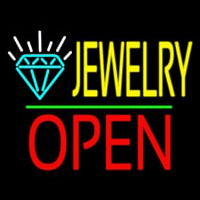 Jewelry Logo Open Green Line Neonkyltti