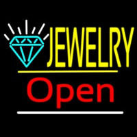 Jewelry Logo Open Yellow Line Neonkyltti