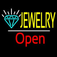 Jewelry Logo White Line Open Neonkyltti