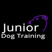 Junior Dog Training Logo Neonkyltti