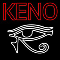 Keno With Eye Icon Neonkyltti