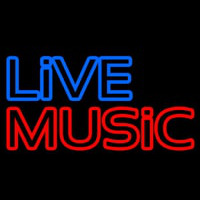 Live Music Block Mic Logo Neonkyltti