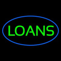 Loans Oval Blue Neonkyltti