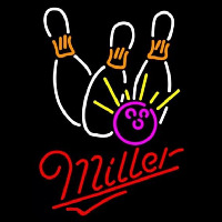 Miller Bowling White Pink Beer Sign Neonkyltti