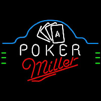 Miller Poker Ace Cards Beer Sign Neonkyltti