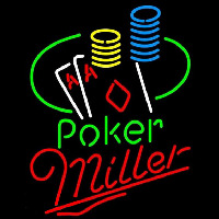 Miller Poker Ace Coin Table Beer Sign Neonkyltti