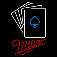 Miller Poker Cards Beer Sign Neonkyltti