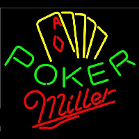 Miller Poker Yellow Beer Sign Neonkyltti