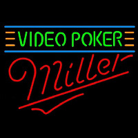 Miller Video Poker Beer Sign Neonkyltti