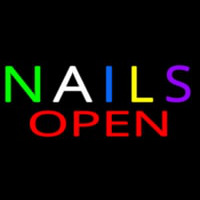 Multi Colored Nails Open Neonkyltti