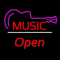 Music Logo Open White Line Neonkyltti