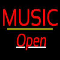 Music Open Yellow Line Neonkyltti