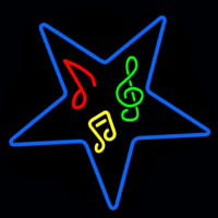 Musical Notes In Star Neonkyltti