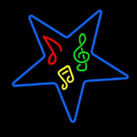 Musical Notes In Star Neonkyltti