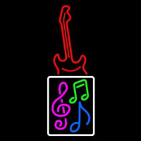 Musical Notes With Guitar Logo 1 Neonkyltti