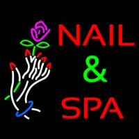 Nails And Spa With Nails And Flower Neonkyltti