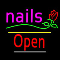 Nails Open Yellow Line Flower Logo Neonkyltti